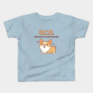 Cute Corgi Obsessive Corgi Disorder Funny Kids T-Shirt